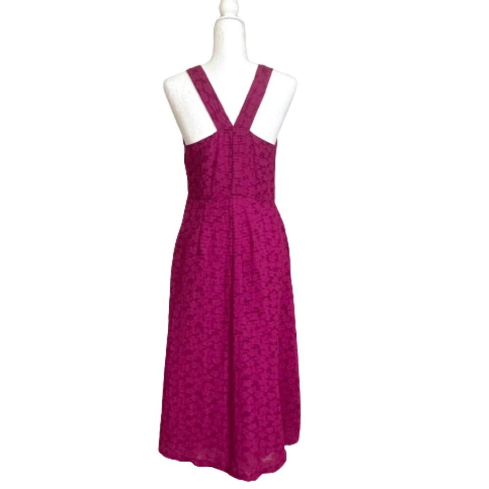Banana Republic Dress Magenta Pink Floral Lace Sleeveless Midi Size 4 NEW - Picture 6 of 12